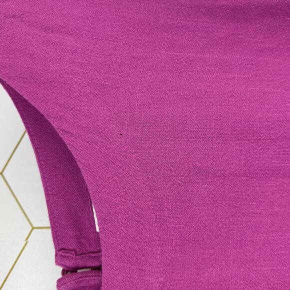 Umgee Magenta Oversized Tiered Babydoll Linen Blend Dress - Size - Small - Picture 6 of 7